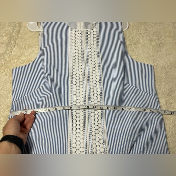 London Times Blue and White Striped Dress - Picture 7 of 7
